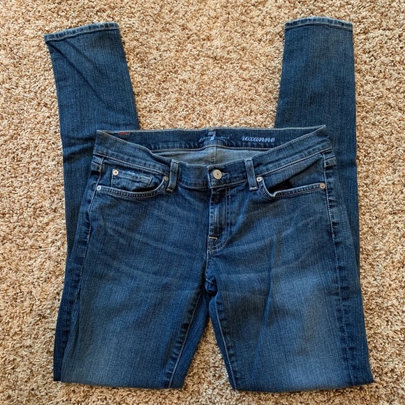 7 For All Mankind 7FAM Roxanne Dark Wash Jeans 29 - Picture 2 of 7